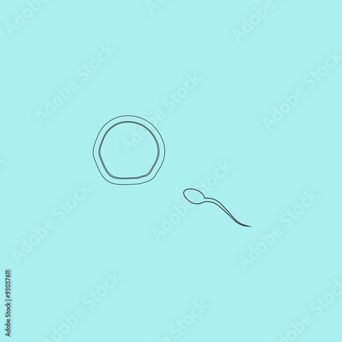 Flat Icon of egg and spermatozoon