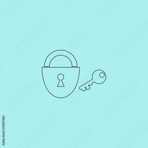 padlock and key icon. Vector Eps 10