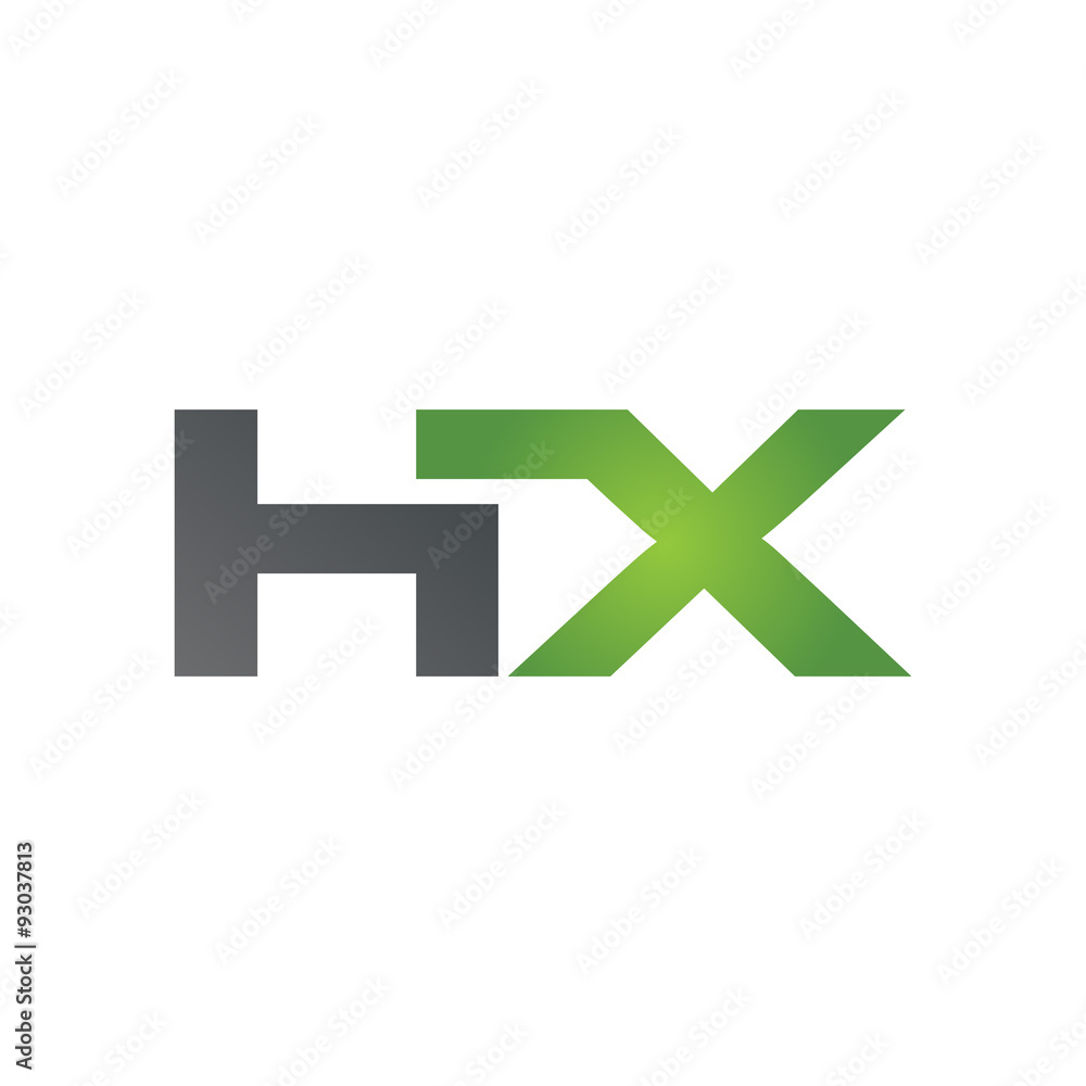 Fototapeta premium HX company linked letter logo green