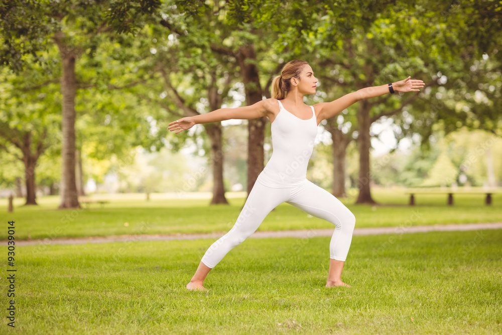 Woman exercising with arms outstretched Woman exercising with arms outstretched