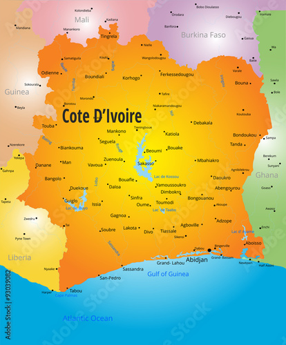 Cote d Ivoire map