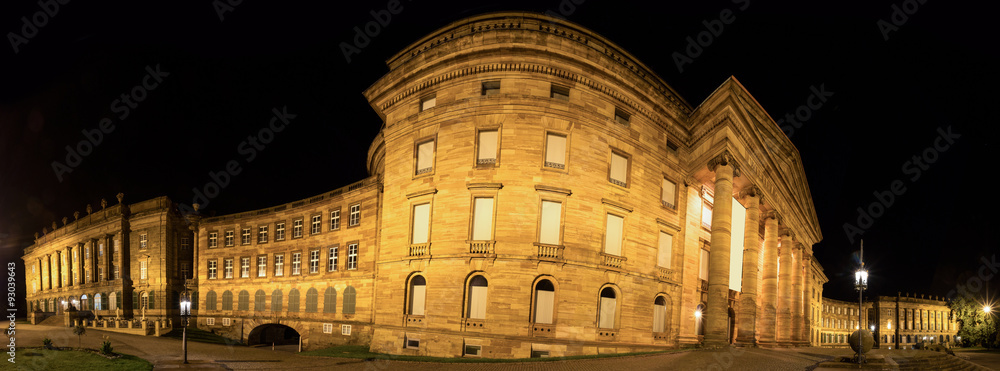 castle wilhelmshoehe germany high definition panorama at night