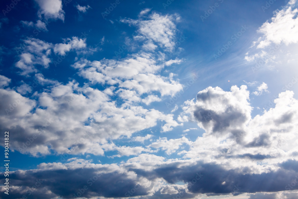 Sun in bright blue sky. Sun in bright blue sky.