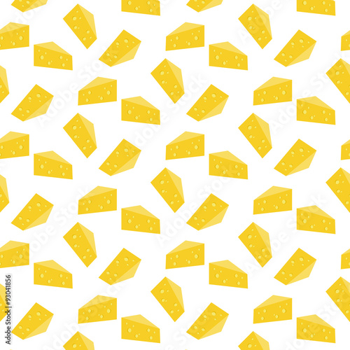 Pattern background with pieces of cheese seamless