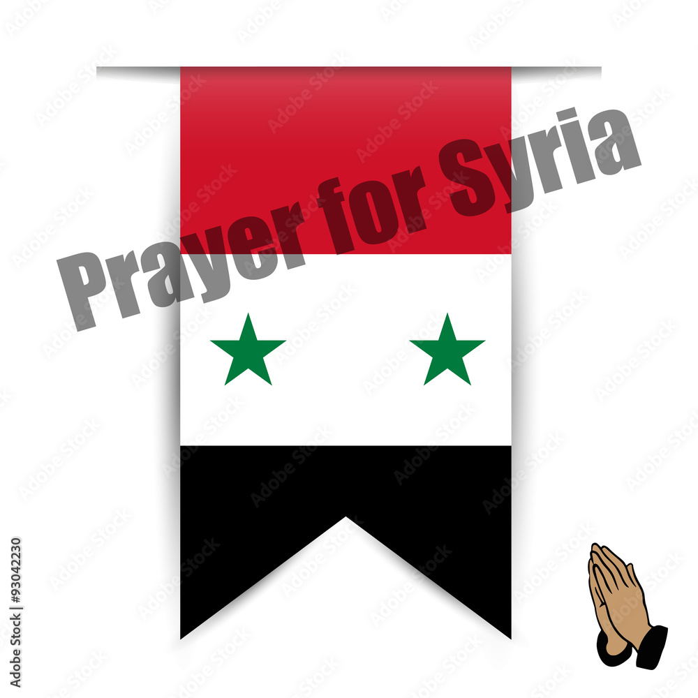 Illustration flag of hanging prayer for Syria Illustration flag of hanging prayer for Syria