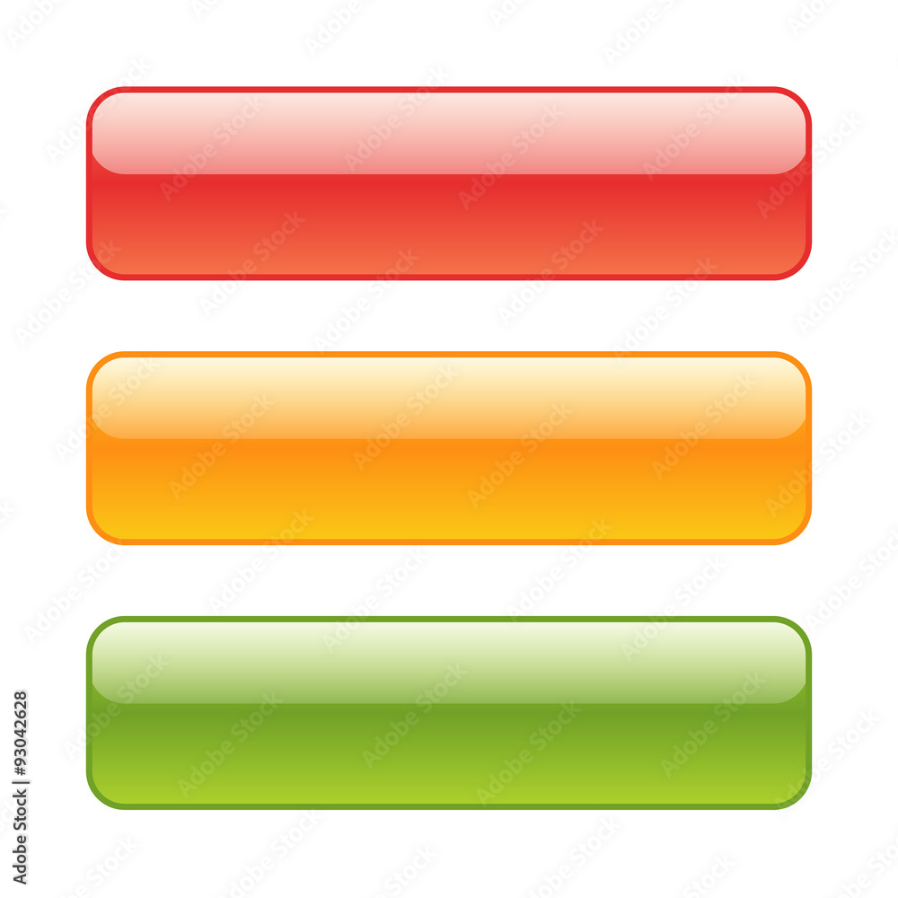 Set of red, green and yellow web background buttons Set of red, green and yellow web background buttons