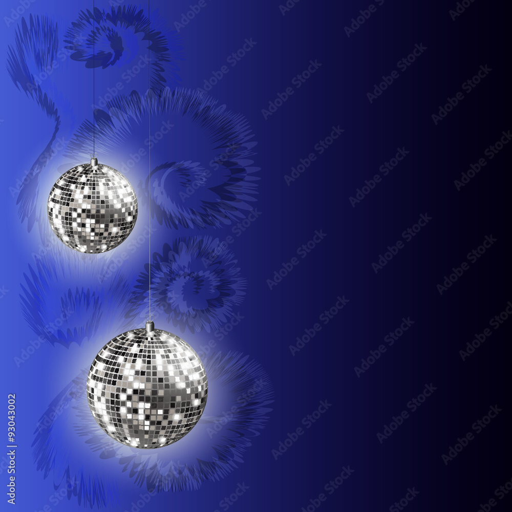 Fototapeta premium Christmas background with disco balls .