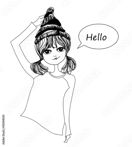 fashion sketch drawing girl