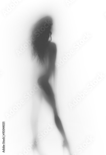 High heel shoes, long haired, sexy woman body silhouette