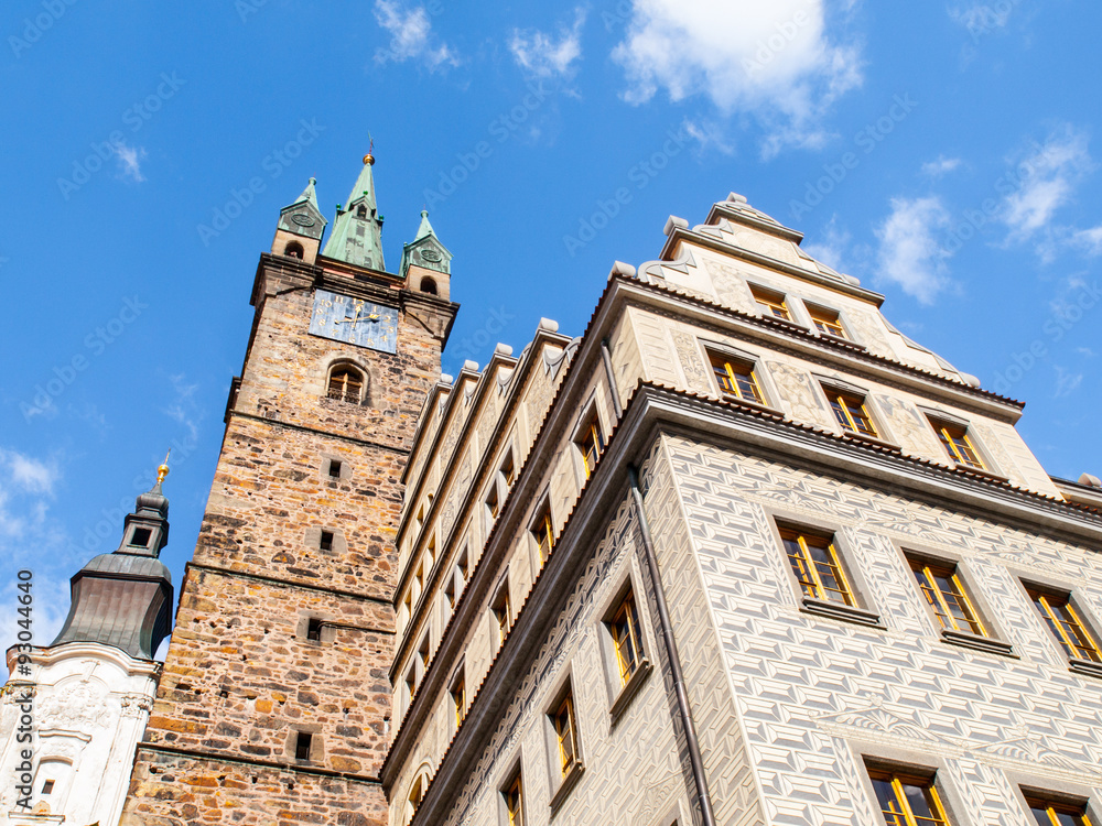 Black Tower and Town Hall in Klatovy Black Tower and Town Hall in Klatovy