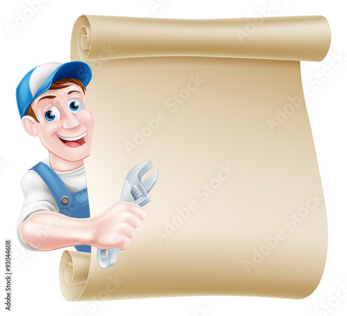 Cartoon Man Plumber Mechanic