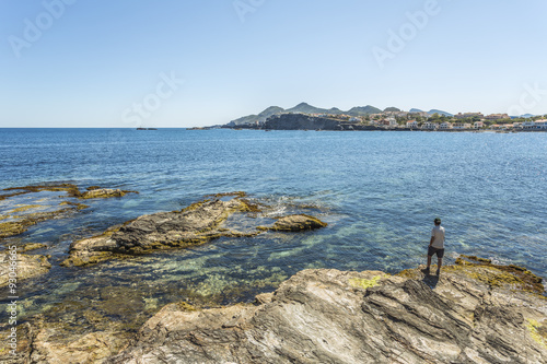 Fishing in warm sea, Cabo de Palos, Cartagena, Región de Murcia, Spain