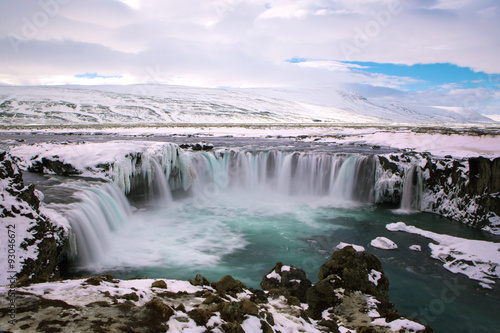 Waterfall Godafoss in wintertime, Iceland © BirgitKorber