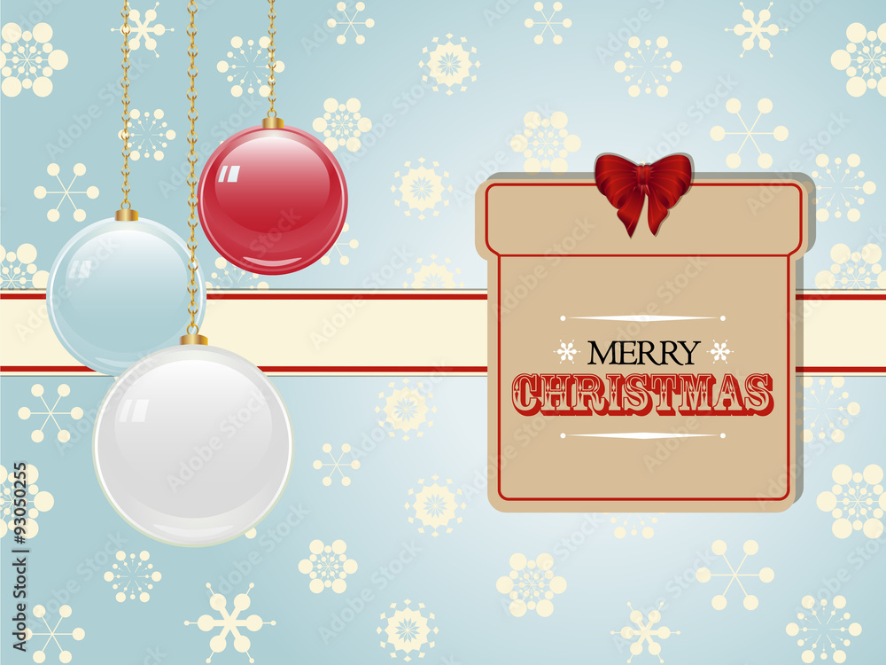 Naklejka premium Christmas present label and baubles