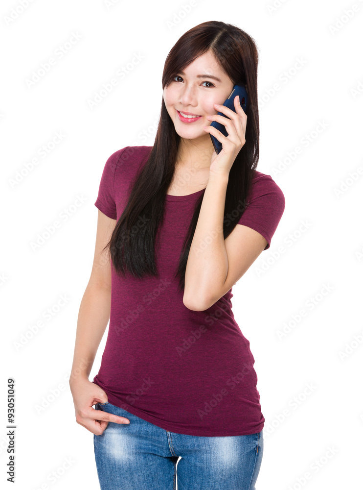 Asian young woman chat on the mobile phone Asian young woman chat on the mobile phone