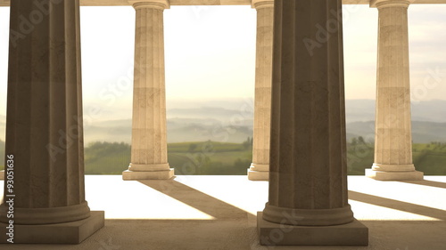 AA- in ancient greek temple with alpha channel