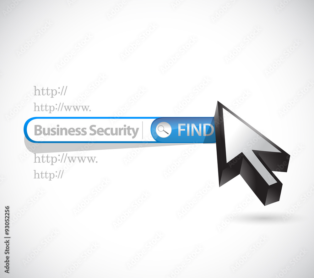 Business security search bar sign concept Business security search bar sign concept