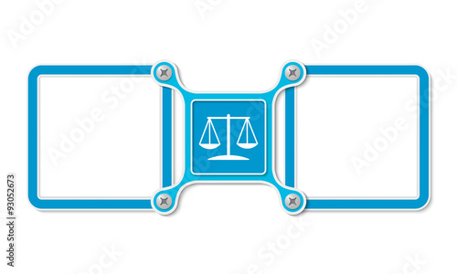 Two blank text boxes for your text and lawyer symbol