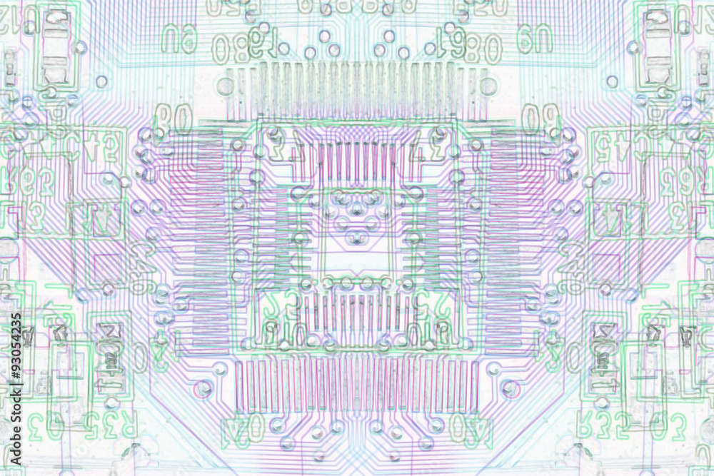 Obraz premium Microelectronics, white background chips concept