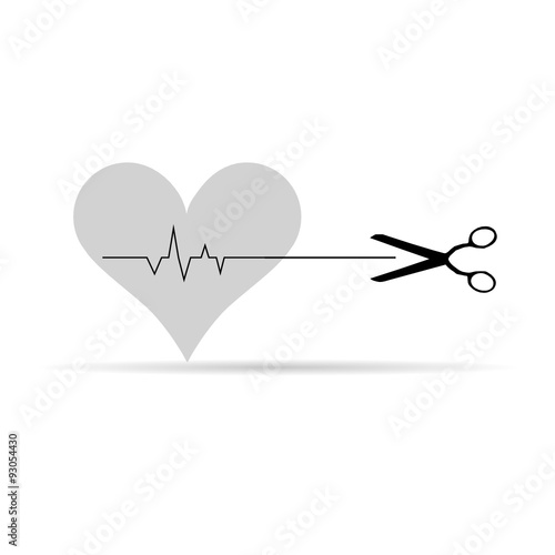 scissor with heartbeat vector