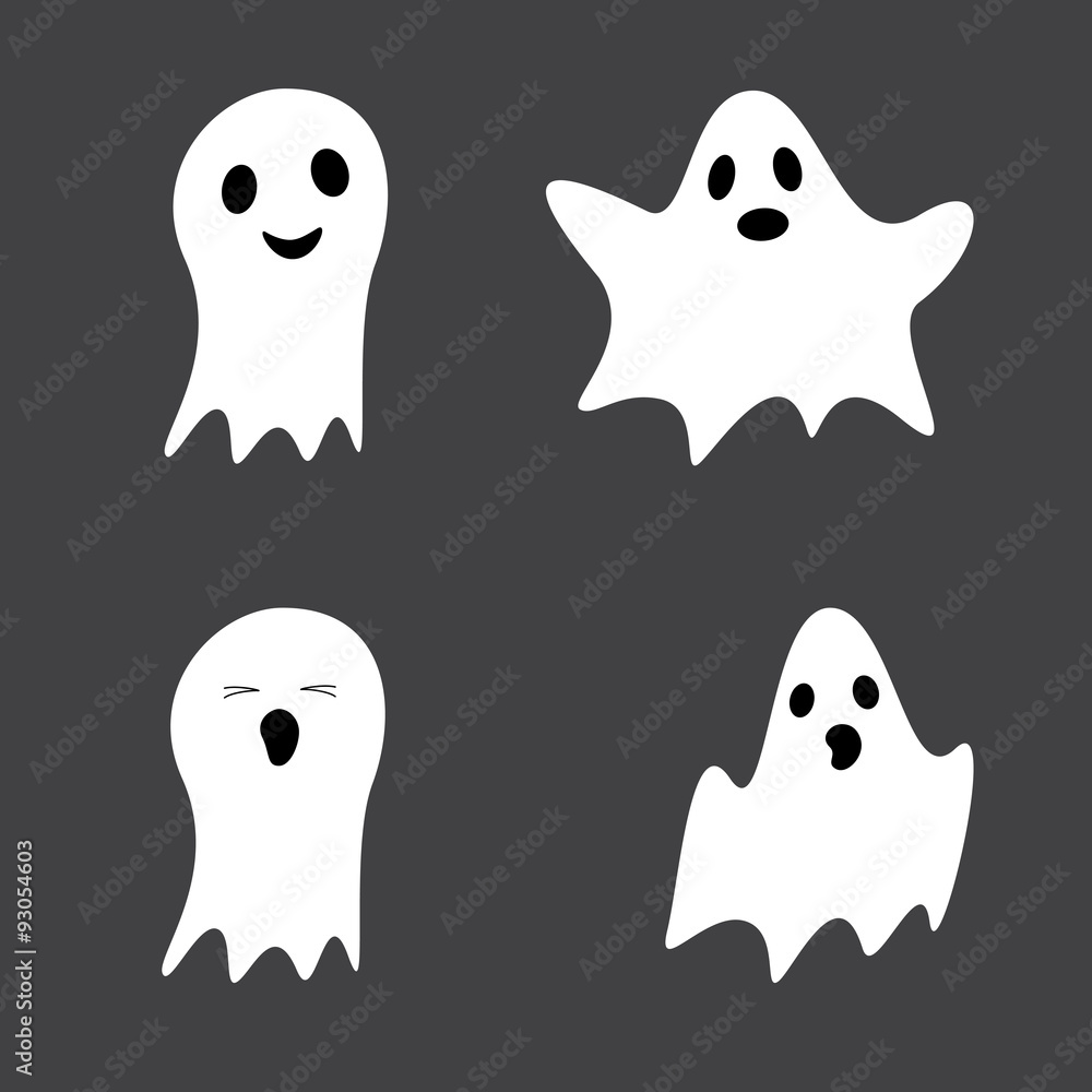 Set of cute ghosts