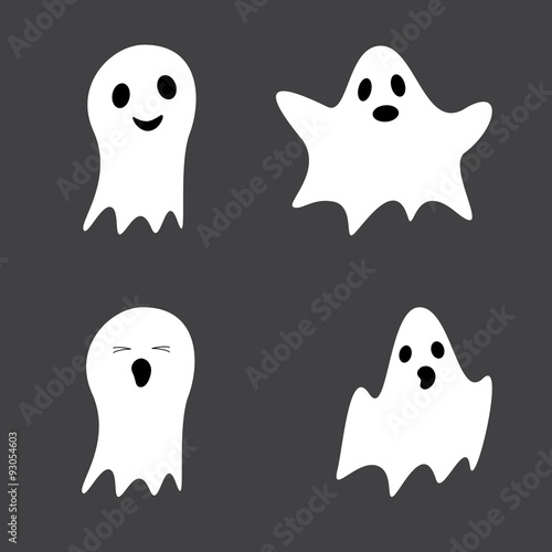 Set of cute ghosts photo