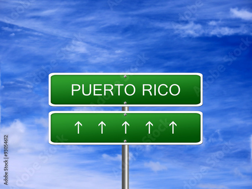 Puerto Rico welcome travel landmark landscape map tourism immigration refugees migrant business.
