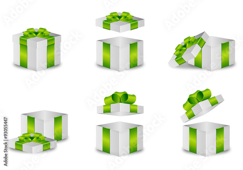 Geschenkbox Set grüne Schleife