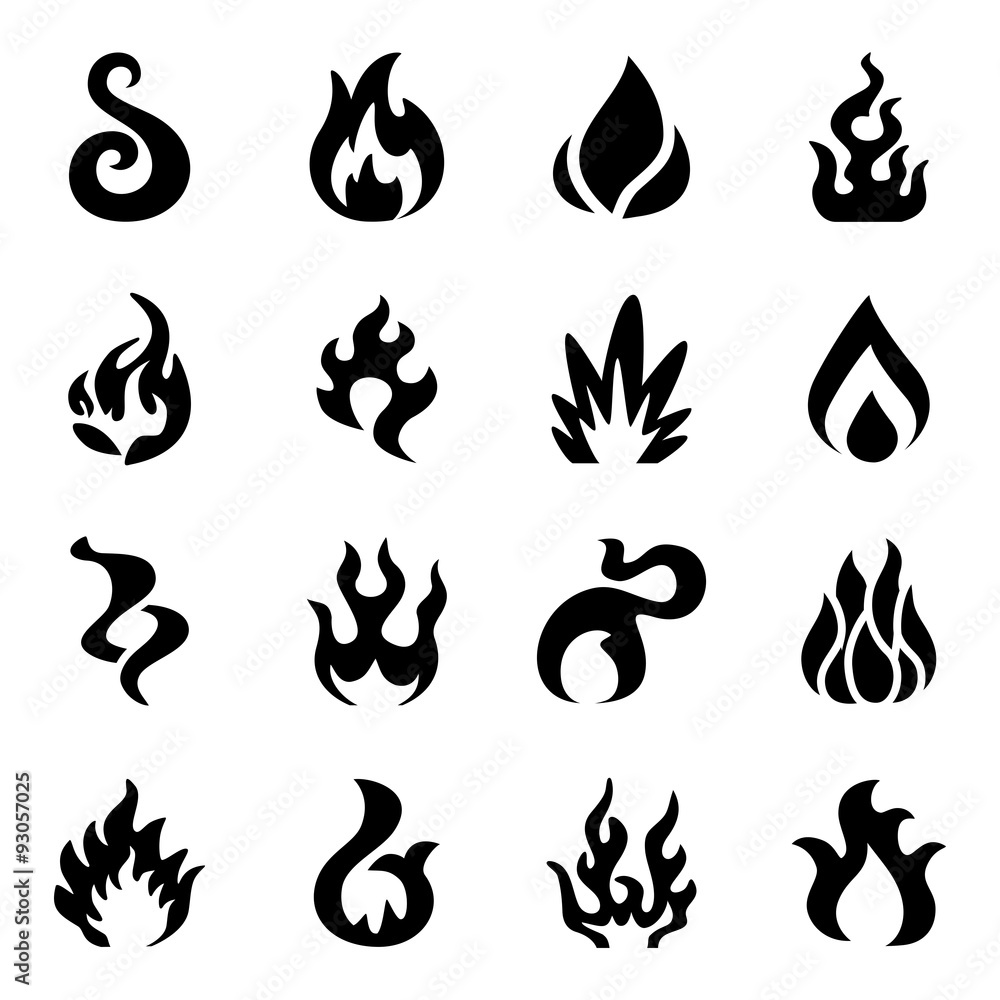 Vector Fire icon set Vector Fire icon set
