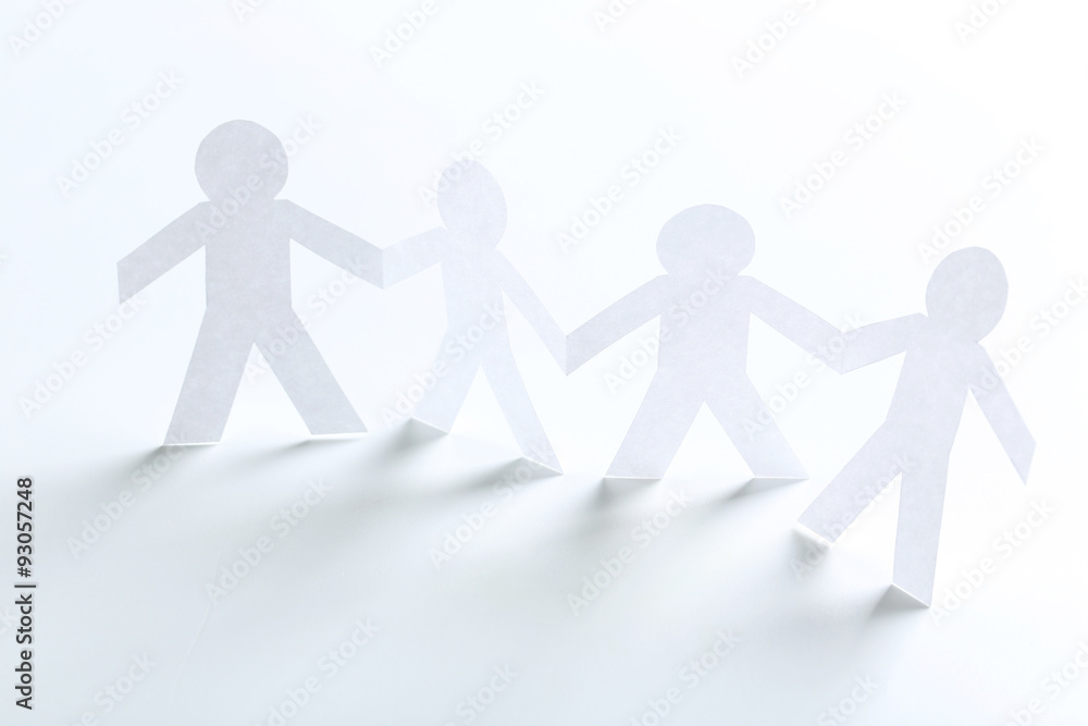 Paper people on the white background Paper people on the white background