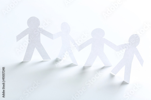 Paper people on the white background
