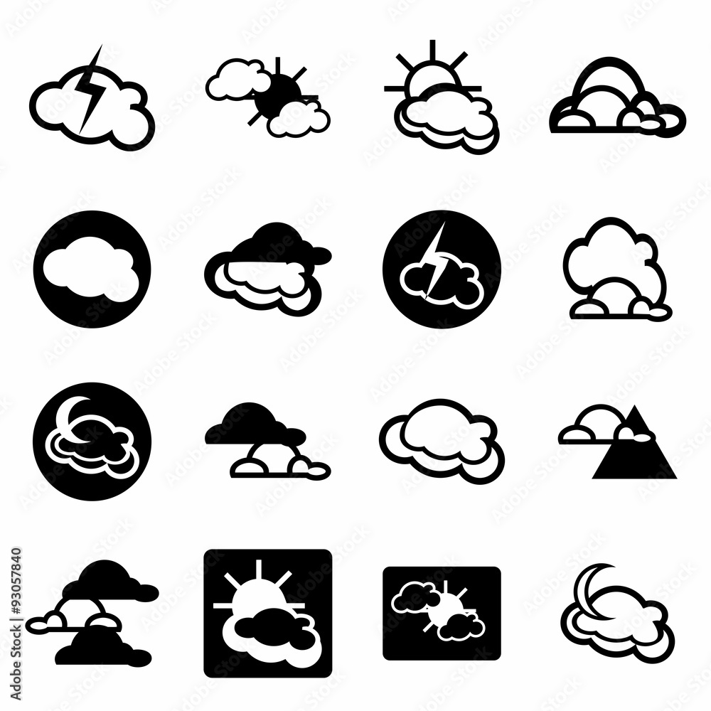 Vector Clouds icon set Vector Clouds icon set