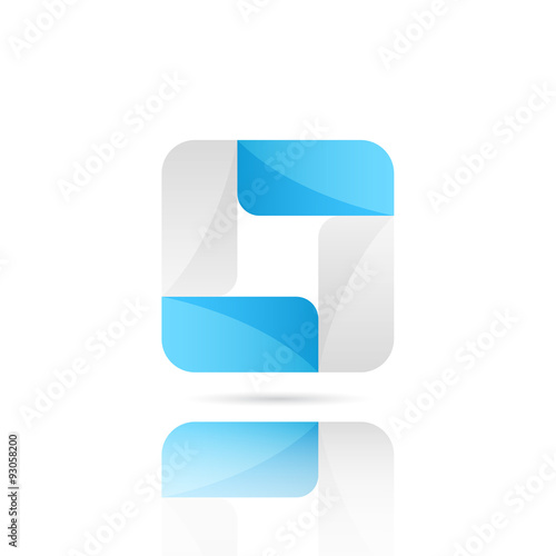 Glossy square abstract figure