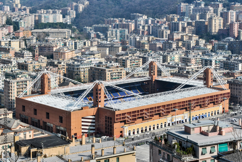 Naklejka premium Aerial view of the stadium 