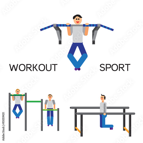 Sportman with sports equipment for street workout