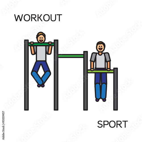 Sportman with sports equipment for street workout