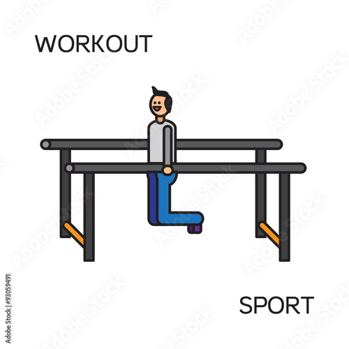 Sportman with sports equipment for street workout