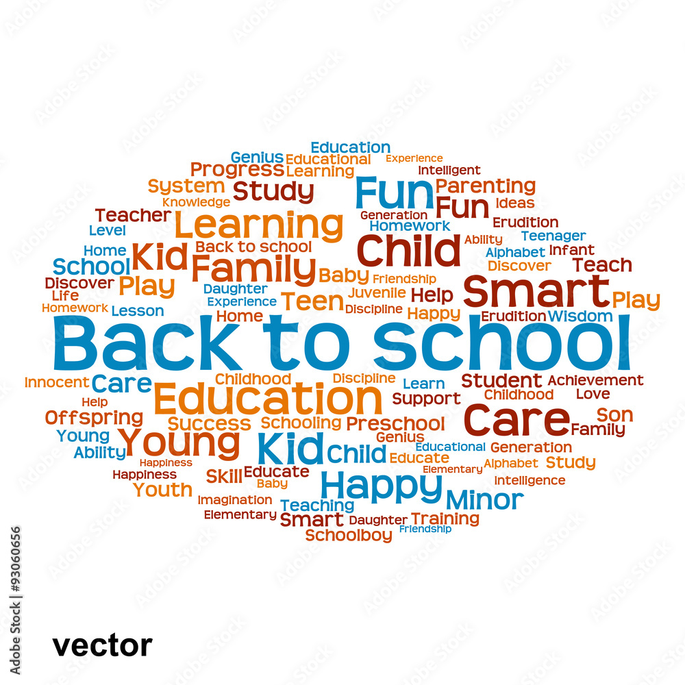 Fototapeta premium Vector conceptual education word cloud isolated