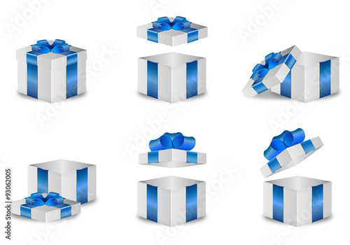 Geschenkbox Set blaue Schleife