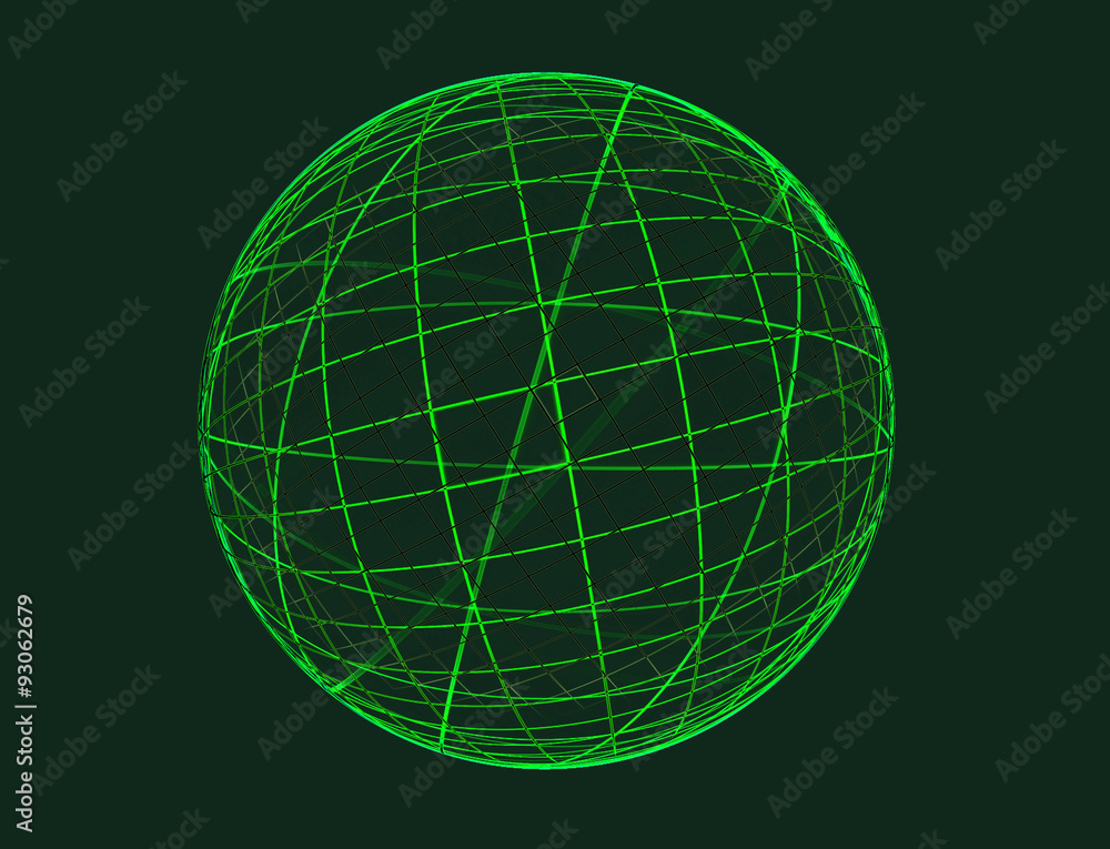 Abstract fractal green globe on ligcht background Abstract fractal green globe on ligcht background