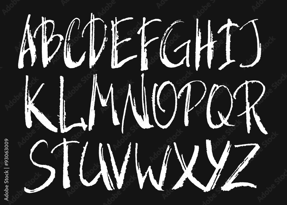 Handwritten brush alphabet Handwritten brush alphabet