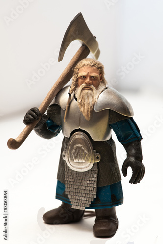 Fotografie dwarf toy soldier  with 
poleaxe