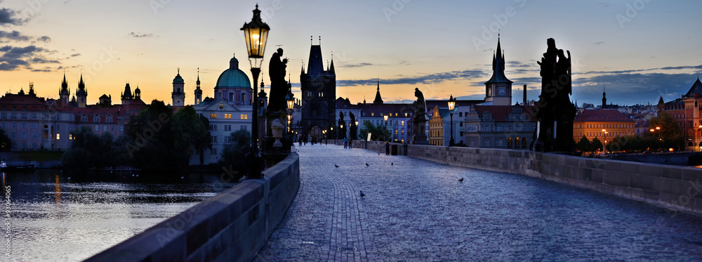 Naklejka premium Most Karola w Pradze - szyta panorama