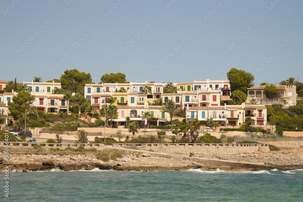 Colorful houses in Cala Murada resort, Mallorca, Spain