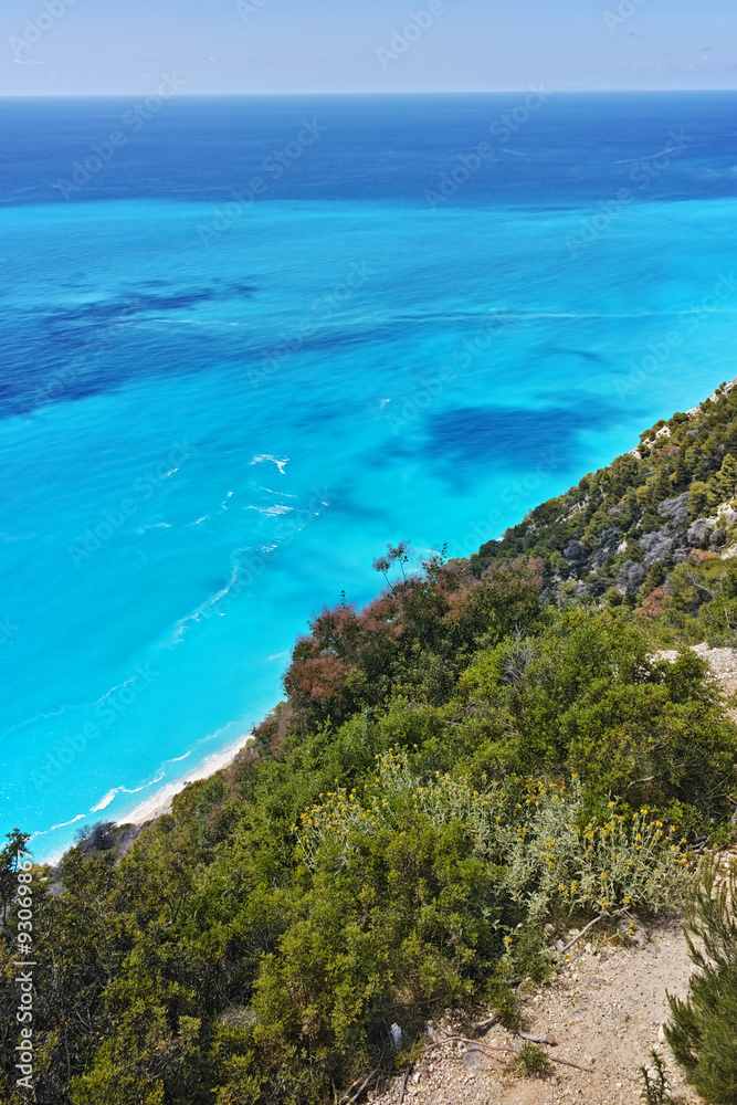 Amazing view of Gialos Beach, Lefkada, Ionian Islands, Greece