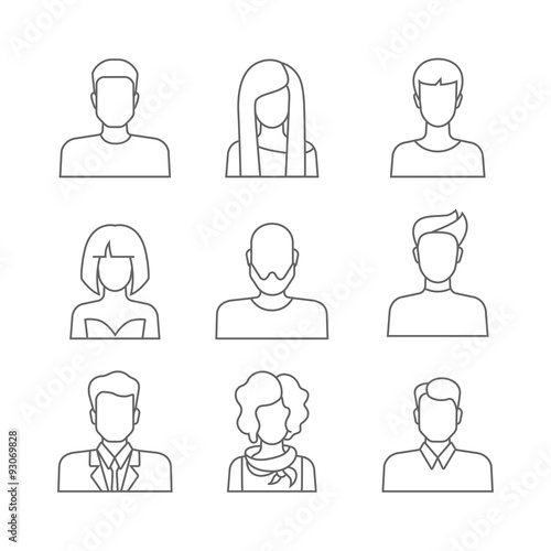 Casual people faces profile avatar vector icons