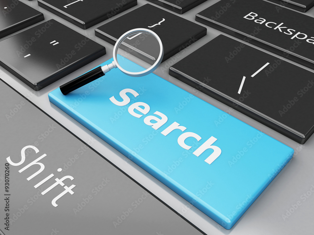 Fototapeta premium 3d File cabinet with folders on the computer keyboard