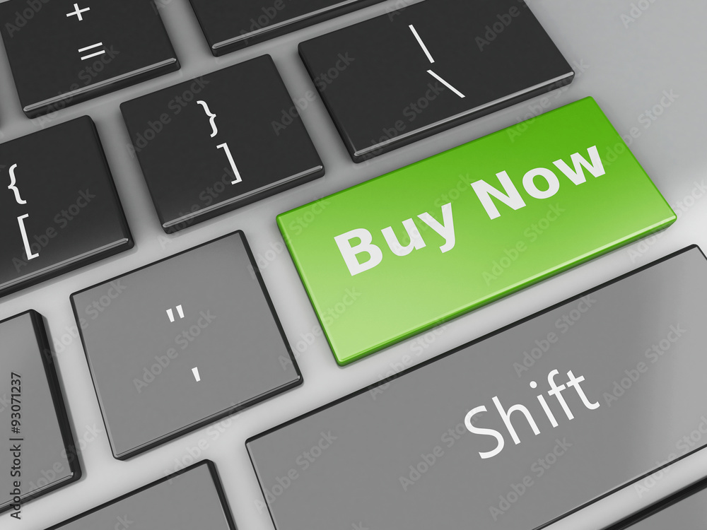 Fototapeta premium 3d Keyboard with buy now button