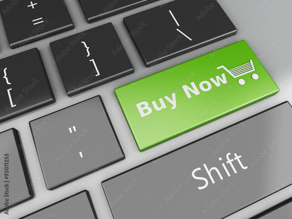 Fototapeta premium 3d Keyboard with buy now button