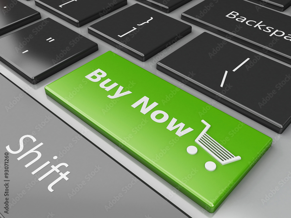 Fototapeta premium 3d Keyboard with buy now button